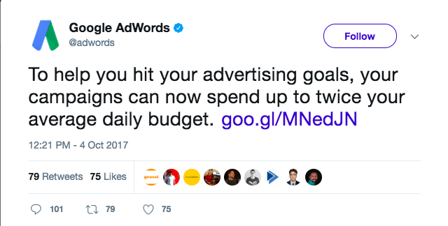 google adwords tweet