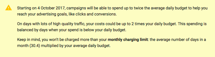 Updates to google adwords daily spends